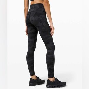Lululemon Fast and Free Tight 7/8 - Blue/Grey Camo Size 4